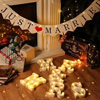Lettres lumineuses en plastique MR&MR à LED, ambiance romantique pour la Saint-Valentin et les mariages, personnalisables, alimentées par piles