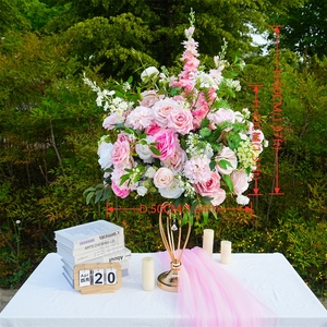 Boules de fleurs artificielles en soie DKB Factory DIY, roses pivoines roses, pour centres de table de mariage DIY - Product Image 2