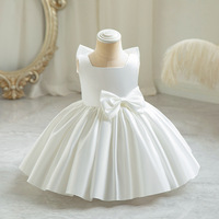 Robe de princesse sans manches pour filles avec nœud décoratif, idéale pour le 1er anniversaire, demoiselle d'honneur, mariage ou spectacle