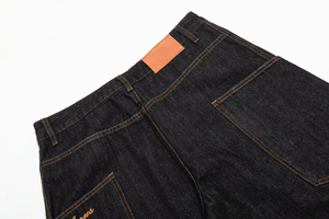 <span class=keywords><strong>Jean</strong></span> cargo streetwear ample avec broderie lettres, denim noir brut classique, <span class=keywords><strong>coupe</strong></span> incurvée, <span class=keywords><strong>jean</strong></span> oversize pour <span class=keywords><strong>homme</strong></span> avec grandes poches - Product Image 5