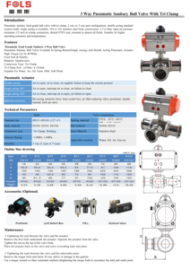 Stainless <b>Steel</b> 304 Clamp 3 Way Pneumatic Actuated Food Grade <b>Ball</b> AC220V DN50-100 PN16 L T Port - Product Image 5