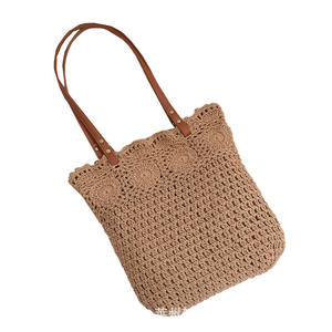Sac à main en crochet à fleurs creuses, à porter à l'épaule, polyvalent, sac de plage pour femmes, printemps été, sac en crochet tissé ouvert, fait à la main - Product Image 1