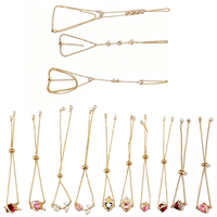 Collier chaîne épaisse en forme de trombones, ton or, avec fermoir cœur pavé, bijou fantaisie en strass pour femmes et jeunes filles, idéal pour offrir
