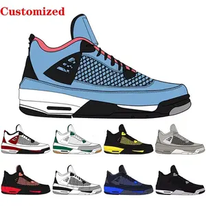 Hot Selling Factory Mass Customization Retro 3 Retro 4 Retro 5 Basketball Shoes Jordaneliedlys men's sneakers