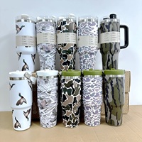 Gobelet portable en acier inoxydable de 40oz personnalisé Camouflage canard léopard marque logo isolation thermique pour voyage camping