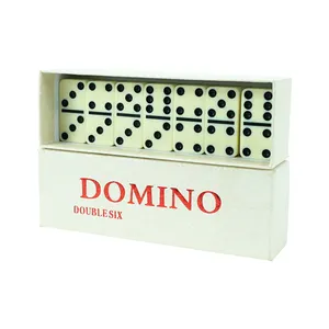 迷你批发双六专业象牙多米诺骨牌定制新设计种类多米诺骨牌游戏套装在纸盒中