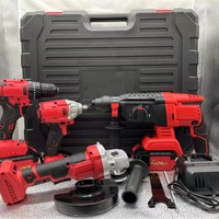 Kit Combinado 5 en 1 de Herramientas Eléctricas Inalámbricas de 21V con Motor Industrial sin Escobillas, 4 Baterías y Estuche Rígido Resistente para Construcción