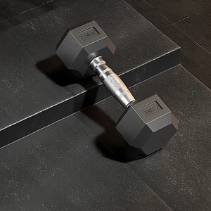 Haltères hexagonaux en fonte noirs avec revêtement en caoutchouc pour fitness - Product Image 6