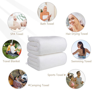 Serviettes de bain en coton réutilisables pour hôtel avec logo personnalisé, OEM ODM, vente en gros - Product Image 4