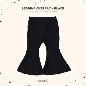 Pantalon legging noir en tissu côtelé doux, offrant une mobilité flexible et un confort respirant pour l'école et les aventures en plein air - Product Image 2