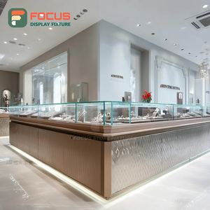 Kiosco de Joyería de Lujo, Muebles para Exhibición de Joyería, Vitrina de Vidrio con Marco de Madera para Tienda de Joyería - Product Image 5