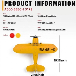 <span class=keywords><strong>Avion</strong></span> RC WLtoys A300 4 canaux Beechcraft <span class=keywords><strong>D</strong></span>-17 avec lumières, moteur brushless 6G/3D, EPP incassable, planeur télécommandé 4CH - Product Image 6