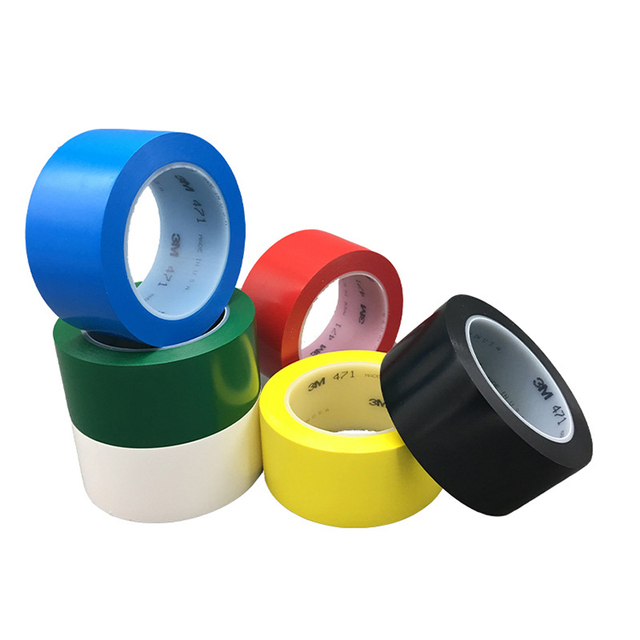 471 Vinyl Tape Rubber Adhesive Color Polyethylene Floor Vinyl  Marking Tape for Ground Safety Signs