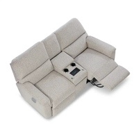 Canapé électrique inclinable moderne de luxe à deux places, confortable, en tissu chenille, avec table basse USB, porte-gobelets, cadre en bois, meubles