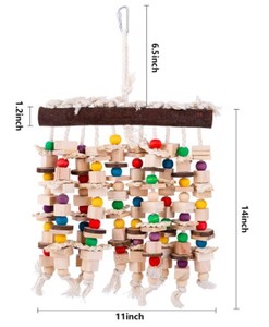 Juguete masticable de loro grande para pájaro, Macaw, Greys africanos, cacatúa, Eclectus, periquitos, cacatúa, Conure, pájaros amorosos, Jaula de madera - Product Image 4