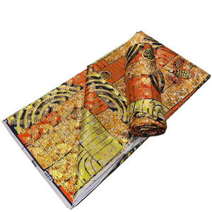 Véritable Super Tissu Doré Impressions de Cire Super Holland Tissu de Cire 6yards Pagne <span class=keywords><strong>Hollandais</strong></span> Super Golden Glitter <span class=keywords><strong>Wax</strong></span> pour Vêtements - Product Image 3