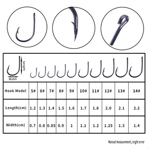 100 chiếc móc câu cá chép bằng thép có lỗ, bộ dụng cụ câu cá <span class=keywords><strong>Fly</strong></span> & Pesca, 10 kích cỡ 3 # -12 #   cho vị trí dòng chảy - Product Image 2