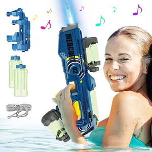 Flash Light Gun Electric Automatic Water Squirt Guns Shooting WaterGun Toy High Pressure Spray Water Blaster Gun Toys