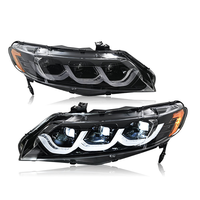 Faro Delantero LED para Coche de Estilo Nuevo Auto-y para Honda Civic 2006-10, Faros Delanteros LED de Triple Ojo Modificados para Accesorios de Coche Honda Civic