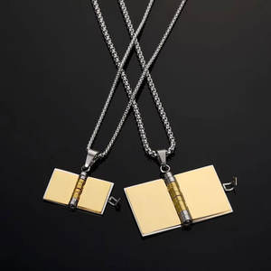 Colgantes y dijes de moda de acero inoxidable 316L chapados en oro PVD de 14K y 18K personalizados DIY, dije de libro para pulsera para la fabricación de joyas - Product Image 5