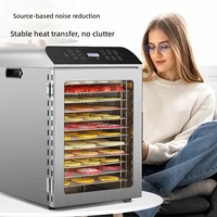 Déshydrateur intelligent en acier inoxydable 110/220V pour usage domestique et commercial, affichage à boutons, entièrement automatique, fruits et légumes