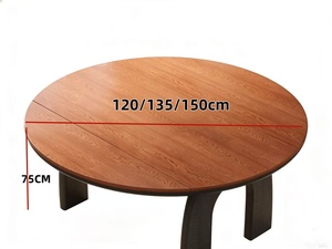 <span class=keywords><strong>Table</strong></span> de salle à manger <span class=keywords><strong>ronde</strong></span> en bois pour 4 à 6 personnes, en promotion - Product Image 2