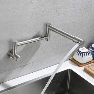 Grifo de Cocina de Acero Inoxidable, Montado en la Pared, Monomando, Rotación de 360 Grados, Válvula de Cerámica, Diseño Minimalista YP-2016 - Product Image 1