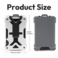 Tempat Kartu Kredit Aluminium Minimalis untuk Pria, Dompet Logam Anti RFID Kompatibel dengan AirTag, Penjepit Uang Tipis
