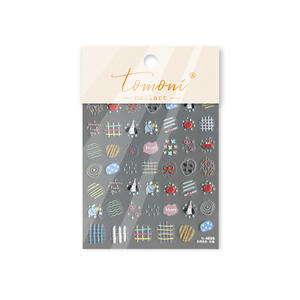 Autocollants pour ongles TSZS INS, mignons, pour anniversaire, style coréen, autocollants pour ongles 5D, mignons, colorés, <span class=keywords><strong>graffiti</strong></span>, fleurs, nœuds, décalcomanies pour ongles - Product Image 5