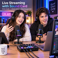 CMTECK Nouveau Microphone Dynamique RGB DM9 USB-C pour Studio et Podcast avec Contrôle du Gain et Fonction Mute, Moniteur Direct pour PC, Streaming et Gaming
