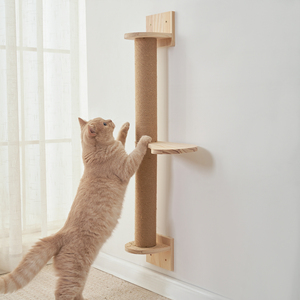 实木猫树可持续猫壁挂平台家具攀爬宠物抓挠柱 - Product Image 1