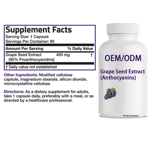 Oem cung cấp độ tinh khiết cao chiết xuất hạt nho 95% <span class=keywords><strong>OPC</strong></span> chất chống oxy hóa tăng cường khả năng miễn dịch bảo vệ thần kinh hệ thống miễn dịch thực phẩm bổ sung - Product Image 4