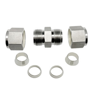 스테인리스 스틸 스트레이트 유니온 튜브-튜브 이중관 피트를 316 미터계측 튜빙용 압축조합 - Product Image 1