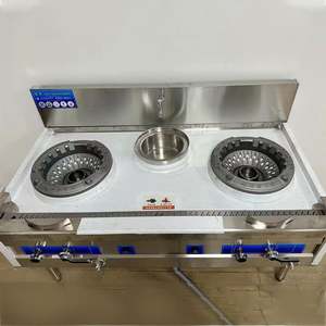 Cuisinière à gaz adaptée aux hôtels, restaurants et cantines, en acier inoxydable, à haute puissance, avec deux brûleurs - Product Image 5
