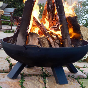Hiện Đại Corten Thép Giả Mạo Đánh Bóng BBQ Lửa Pit Bát Tùy Chỉnh Ngoài Trời Lửa Pit Bảng Di Động Cho Nấu Ăn Brazier - Product Image 2