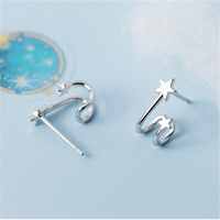 2020 mode à la mode véritable 925 en argent Sterling Double étoile géométrique boucles d'oreilles mariage/anniversaire bijoux cadeau pour les femmes