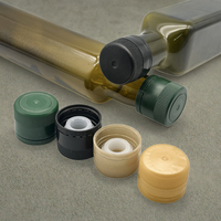Capuchon à vis anti-effraction et anti-vol en PP noir de 31,5 mm avec insert verseur pour bouteilles de boissons liquides