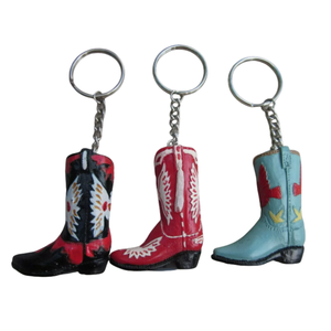 Polyresin minuscolo cow boy Boot portachiavi ONE Cowboy Boot Eagle nero rosso o turchese Western nuovo portachiavi - Product Image 3