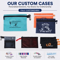 Sac de rangement en polyester avec logo personnalisé, idéal pour les cadeaux promotionnels, accessoires de course, pochette de rangement en maille avec fermeture éclair pour les marques de sport automobile