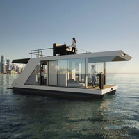 Maison flottante de luxe, yacht, hôtel préfabriqué en conteneur, maison sur l'eau, maison flottante préfabriquée solaire