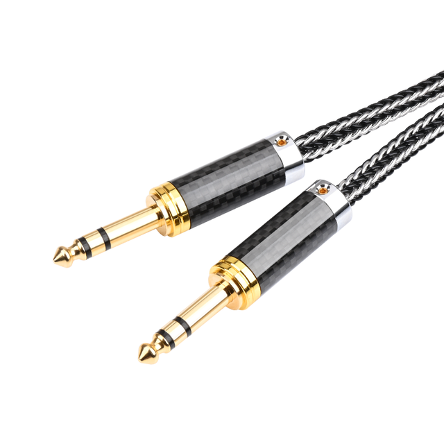 Wholesale 6.5mm Balanced 6.35mm Stereo Custom Guitar Audio Cable 6.3mm Stereo Mono Male to Male Instrument Cable