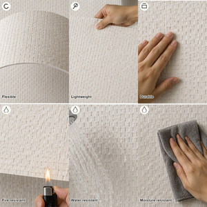 Pannello Murale Effetto Rattan Beige Bianco in Pietra Morbida 600 X 1200 mm per Pareti di Caffetterie e Rivestimenti Interni - Product Image 6
