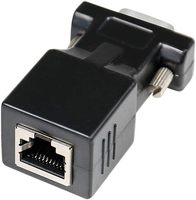 RS232 a RJ45, DB9 Puerto serie de 9 pines Macho a RJ45 Hembra Cat5e/6 Adaptador de extensión de LAN Ethernet