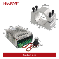 Kit Mini Moteur 500W + Alimentation + Fixation + Mandrin ER11 pour moteur DC Diamètre 52mm Broche de gravure et fraisage CNC à refroidissement par air 500W