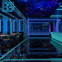 Cabine arrière au sol Comptoir de bar Led Big Fan Light Dj Party Tapis Led Chaise Et Table Ensemble Meubles Boîte De Nuit