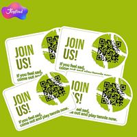 Adesivo Personalizado com Código QR Recortado para Clube de Tênis e Quadra de Tênis Indoor, Adesivos de Vinil à Prova d'Água, Cartões Promocionais Personalizados