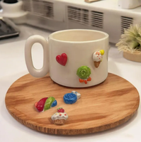 Tasse à café en porcelaine magnétique avec breloques interchangeables sur le thème des bonbons, faite à la main, 145 ml (5 oz), anti-fuite, personnalisable, pour la rentrée scolaire