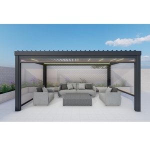 Pergola en aluminium à lames orientables sur mesure 3x3 3x4 4x3 4x4 <span class=keywords><strong>pour</strong></span> <span class=keywords><strong>jardin</strong></span> extérieur, pavillon, gazebo, pergole, pergula, pergola - Product Image 4