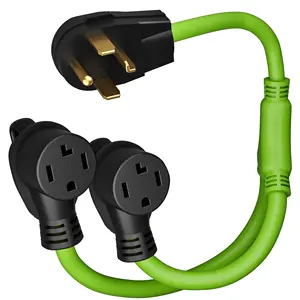 4 зубца 2,2 футов NEMA 14-30P до (2) NEMA 14-30R 30 Amp Y сплиттер адаптер Шнур для нескольких розетки сушилки и зарядного устройства EV