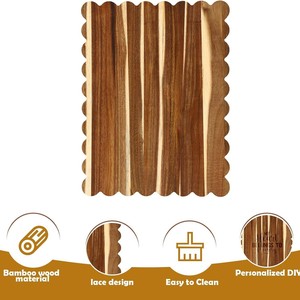 Tabla de cortar rectangular de madera de acacia multifuncional para uso en la cocina - Product Image 4